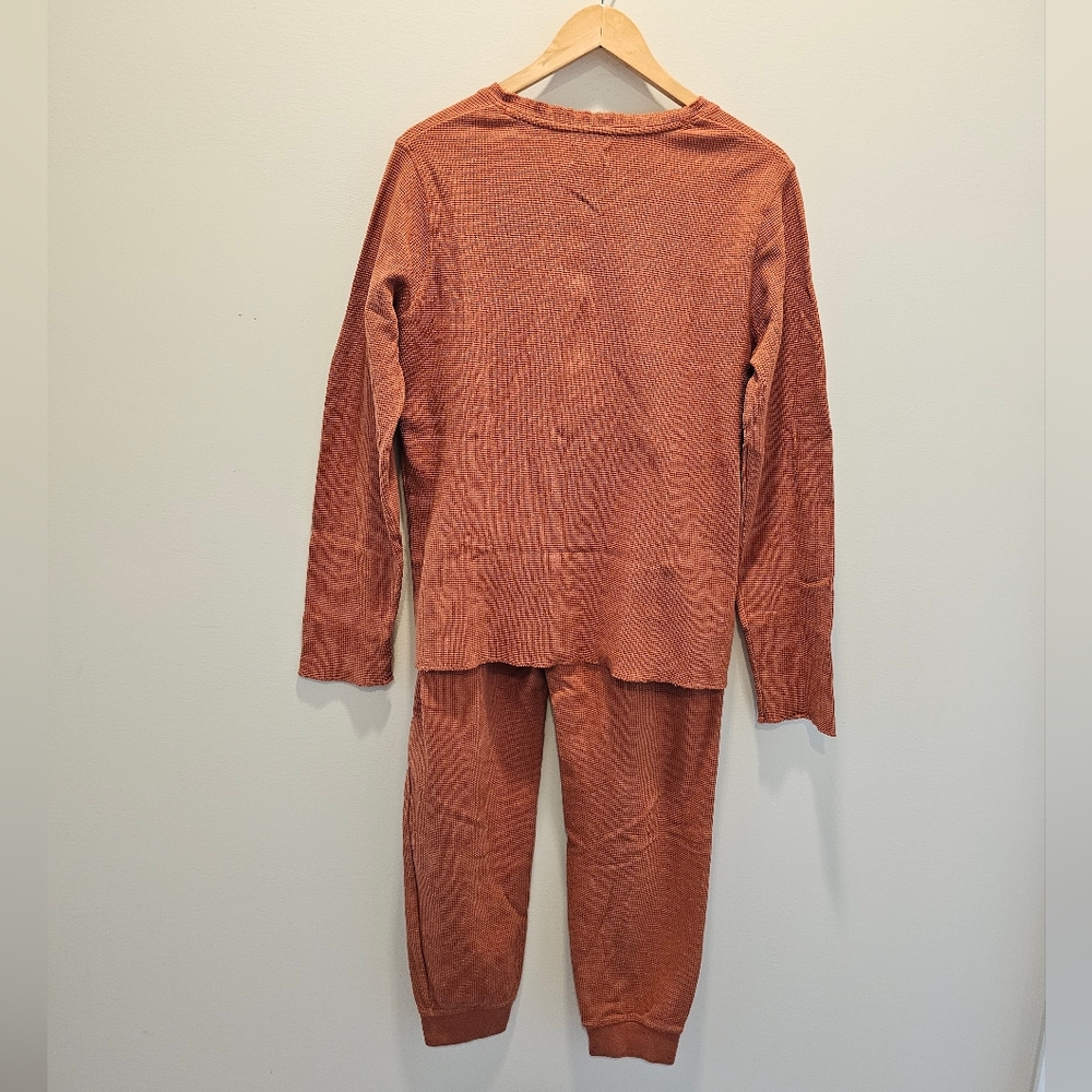 Pact Women's Two-Piece Thermal Pajama Set in Rust - Picture 9 of 9